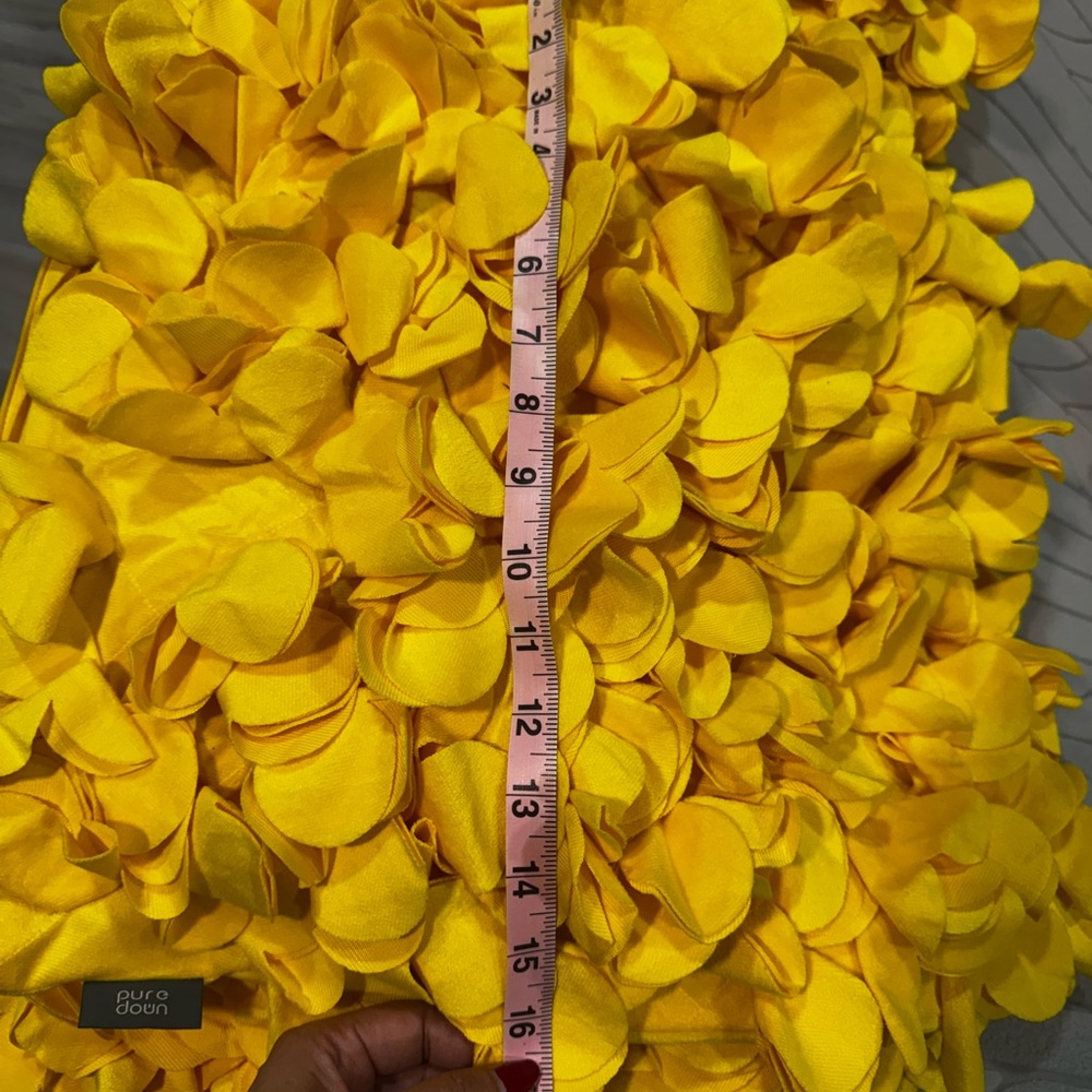 Bright Yellow Textured Petal Pillow Cover  16x 16 (4)
